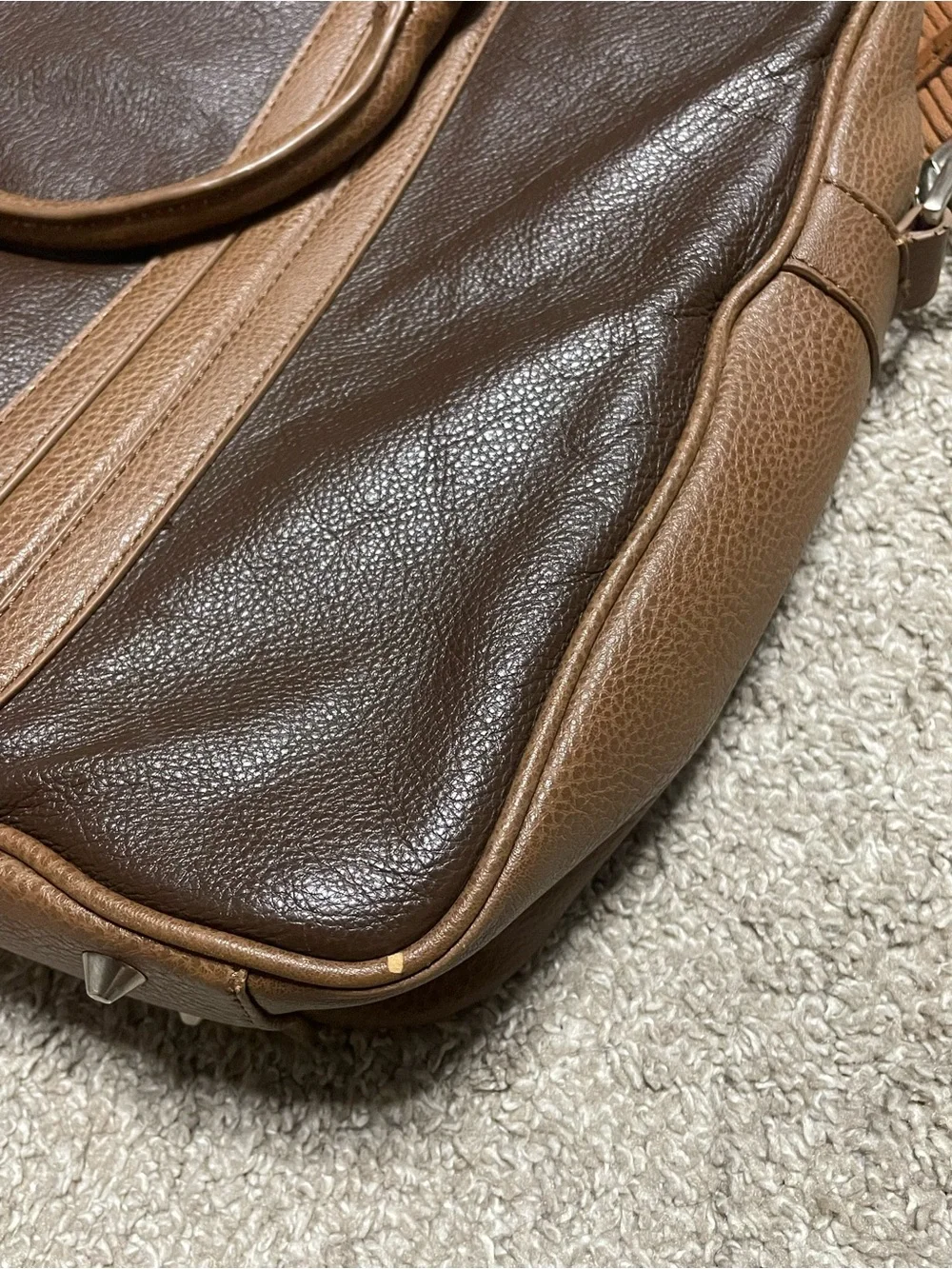 Robert Graham Two Tone Leather Laptop Briefcase